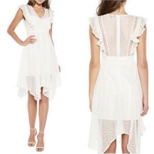 Bardot Elias Lace Eyelet Midi Dress White Size 6 / S
